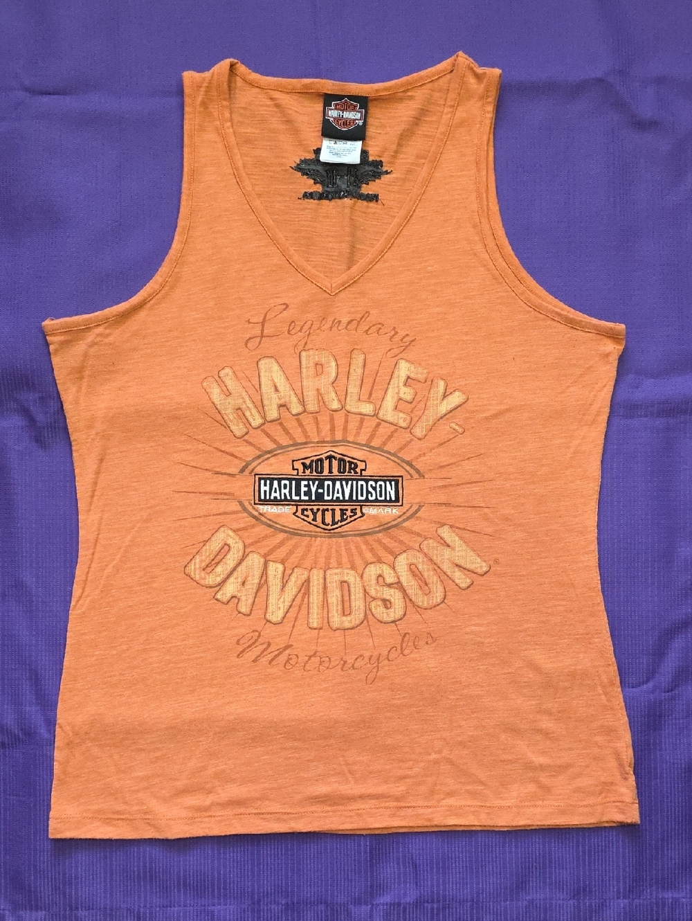 Harley-Davidson Orange Logo V-Neck Tank